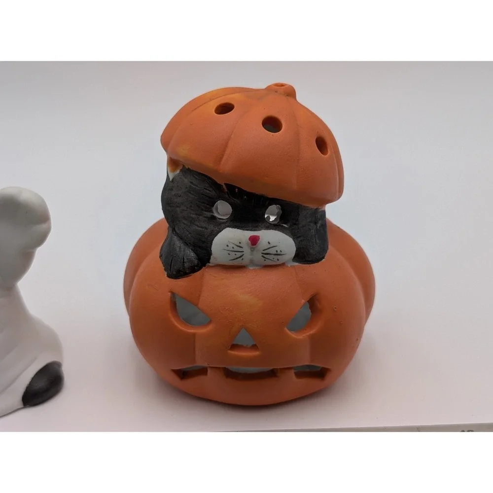 Halloween Tea Light Holder Ghost Cat Pumpkin 4 Inch‎